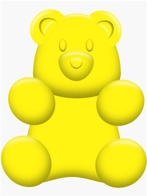 "Yellow Gummy Bear Sticker" Sticker for Sale by PinkiesInkings | Redbubble