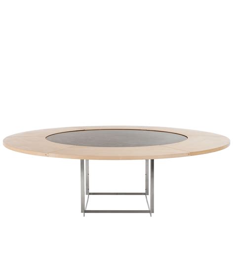 Circle meets square in this dining table work of art in marble and steel by Poul Kjærholm ...