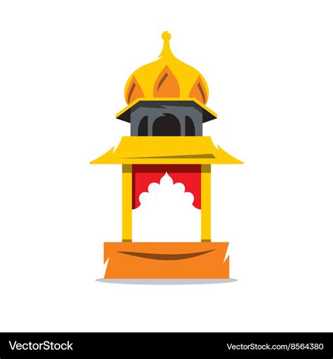 Indian temple with arch cartoon Royalty Free Vector Image