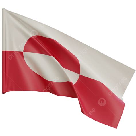 Greenland Flag Waving, Greenland Flag With Pole, Greenland Flag Waving ...