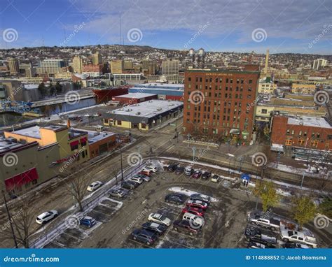 Canal Park in Duluth is a Popular Place Even during Winter Editorial ...