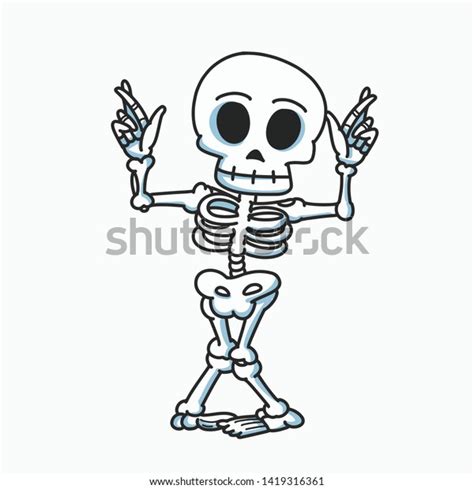 Skeleton Dancing Cartoon Illustration Hand Drawn: เวกเตอร์สต็อก (ปลอดค่าลิขสิทธิ์) 1419316361 ...