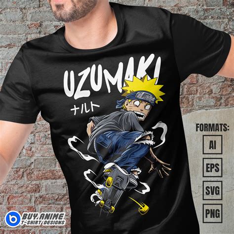 Premium Naruto Uzumaki Anime Vector T-shirt Design Template #10 ...