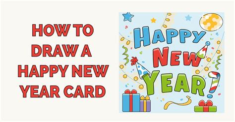 How to Draw a Happy New Year Card - Really Easy Drawing Tutorial