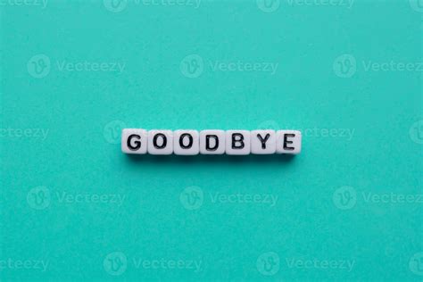 Goodbye word on green background. 2600946 Stock Photo at Vecteezy