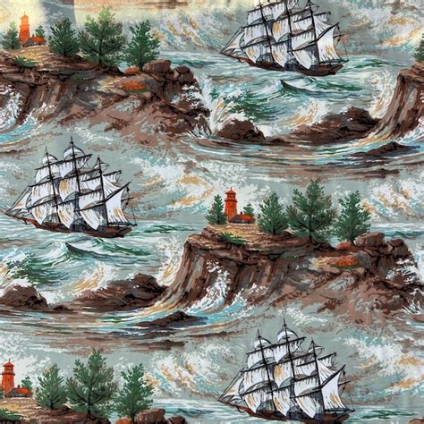 Nautical Fabric by the Yard - Etsy