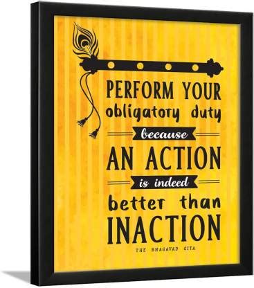 Bhagavad Gita Quotes Wall Frame - Gita Quotes Wall Poster - Krishna ...