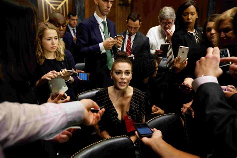 Alyssa Milano at Brett Kavanaugh hearing to support Christine Ford