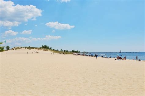 Muskegon State Park beach (views! + near dunes + lighthouse!) on Lake ...