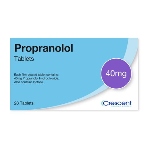 Propranolol 40mg Tablets – Crescent Pharma