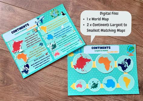 Continents Largest to Smallest Printable Activity Pack World | Etsy UK in 2022 | Printable ...