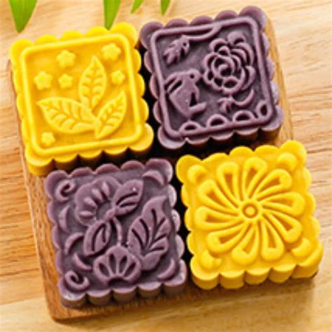 AMW 75g Mid Autumn Festival Moon Cake Mold DIY Baking Pastry Tools Square Flower Plastic ...