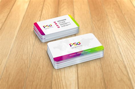 Rounded Corner Business Card Mockup Free PSD Graphics | PSD Graphics