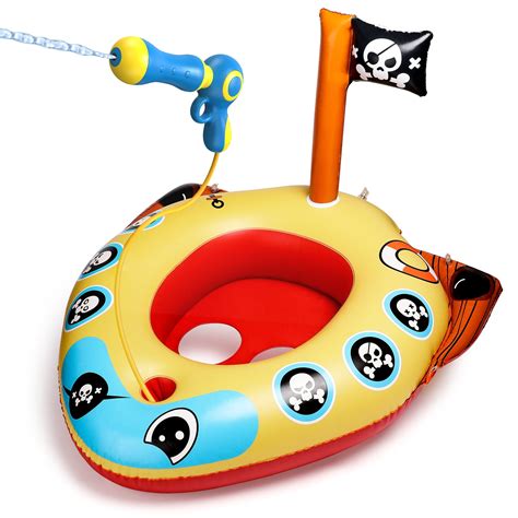 Hot Bee Swimming Ring Pool Floats for Kids with Squirt Gun, Inflatable ...