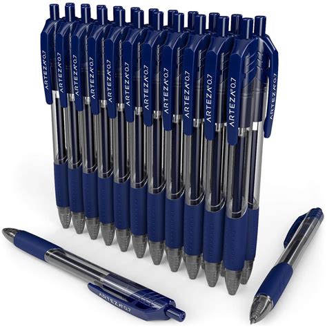 Retractable Blue Gel Ink Pens - 24 Pack | ARTEZA