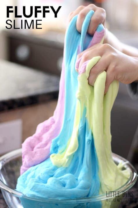 Learn how to make saline solution fluffy slime recipe with kids! This homemade slime recipe is ...