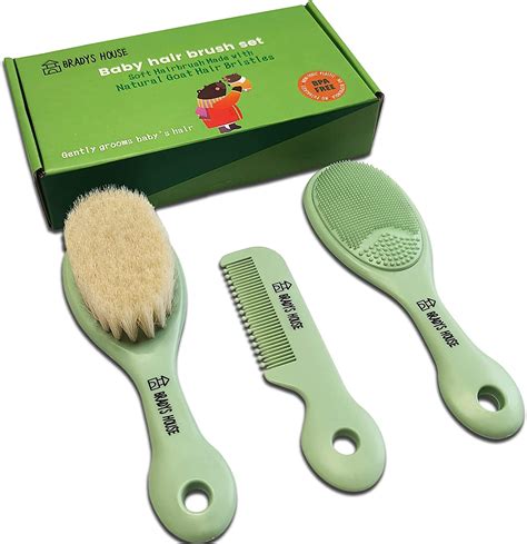 BRADYS HOUSE - 3 Piece Baby Hair Brush & Comb Set for Newborns- Soft ...