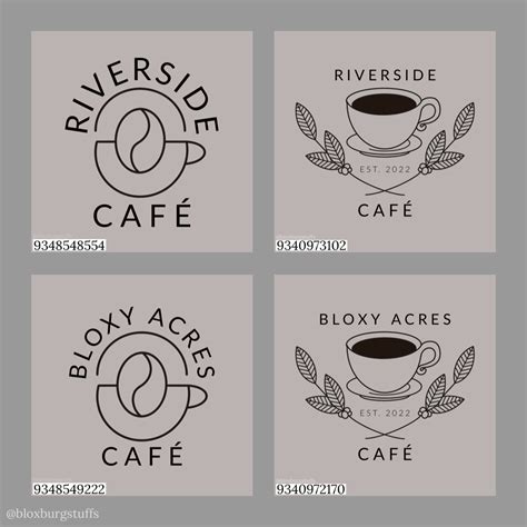 Roblox Bloxburg Cafe Coffee Shop Logo Sign Decals Artofit | Images and Photos finder