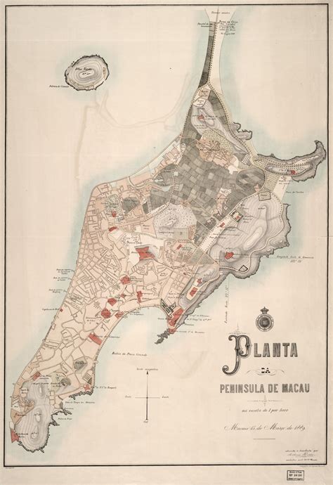 Map of the peninsula of Macau (1889) Vintage Wall Art, Vintage Map ...