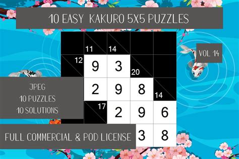 10 Kakuro Easy Puzzles Vol 14 Graphic by Fleur de Tango · Creative Fabrica