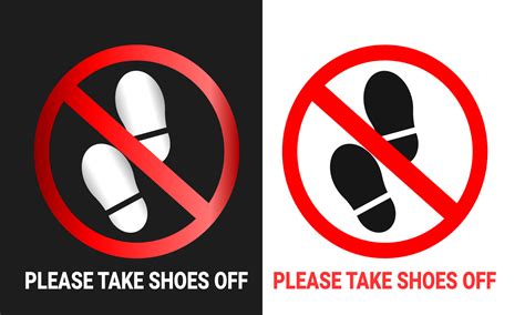 please take shoes off sign with footprints silhouette illustration for ...