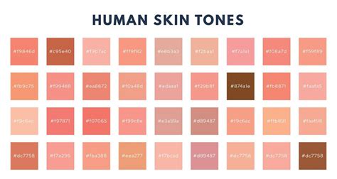 Index of skin tones set. Cosmetics skin tone color pallete. Vector ...