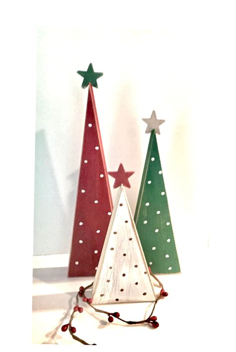 Wooden Trees, Christmas Trees, Set of 3 Trees, Wood Christmas Trees ...