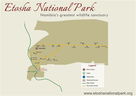 Map of Etosha National Park West, Namibia | National parks, Namibia, National