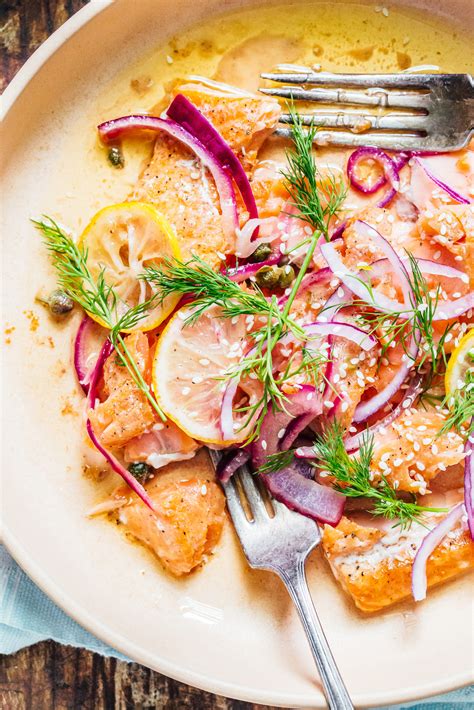 Butter Roasted Salmon with Lemon and Capers - My Kitchen Little