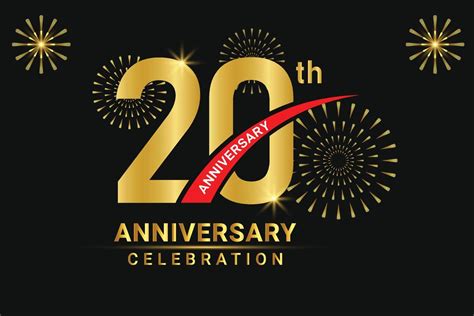 20th years anniversary banner and golden numbers design. 18862654 Vector Art at Vecteezy