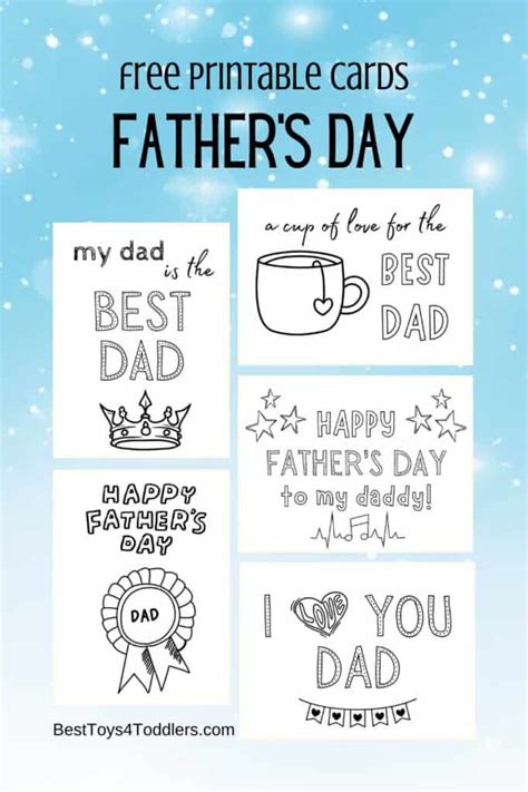 FREE PRINTABLE FATHER’S DAY CARDS - Best Toys 4 Toddlers