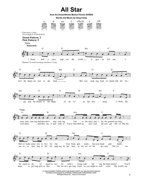 All Star by Smash Mouth Sheet Music for Easy Guitar at Sheet Music Direct