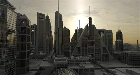 Sci-Fi City 3D Model – WireCASE