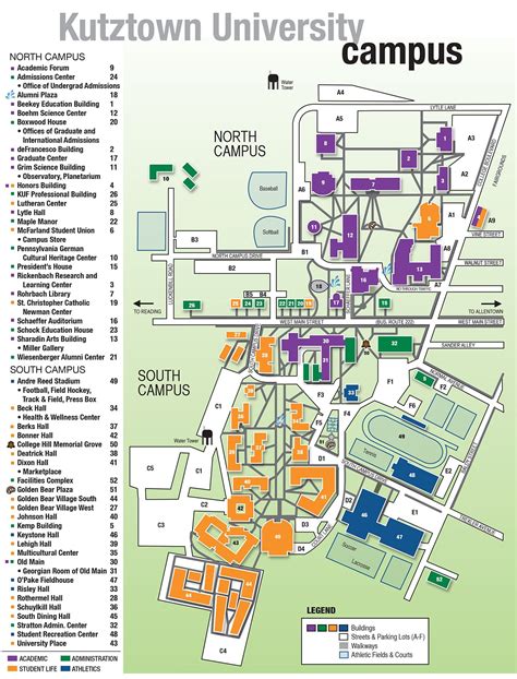 Campus map North Campus, Campus Map, Kutztown University, Lytle, Undergrad, Planetarium, Science ...