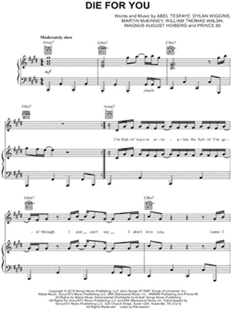 "Die for You" Sheet Music - 10 Arrangements Available Instantly ...