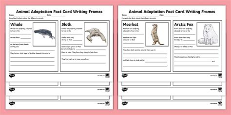 Animal Adaptation Fact Writing Sheets - Twinkl