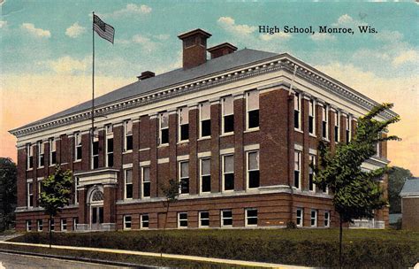 an old photo of a high school building