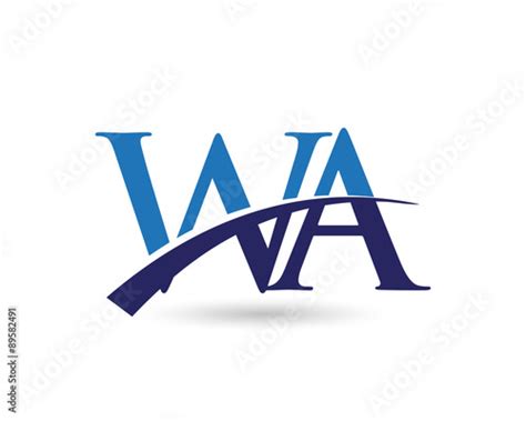 WA Logo Letter Swoosh Stock Vector | Adobe Stock