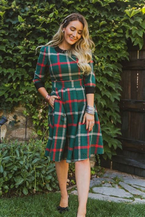 Noel Plaid Holiday Dress | Christmas dress women, Plaid dress, Modest dresses