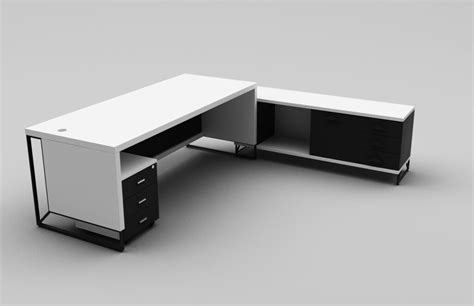 Executive L-Shape Desk 180cm White+Black Melamine -Made in Turkey ...