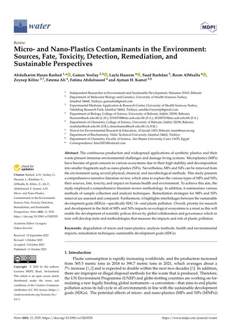 (PDF) Micro-and Nano-Plastics Contaminants in the Environment: Sources, Fate, Toxicity ...