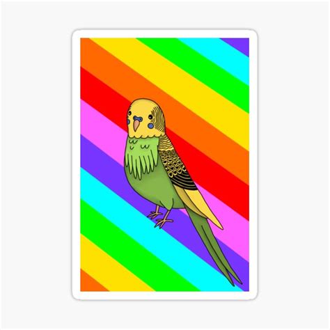 "Rainbow Budgie" Sticker for Sale by EmGane | Redbubble