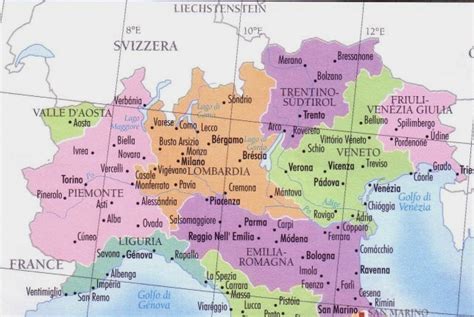 Printable Map Of Northern Italy With Cities