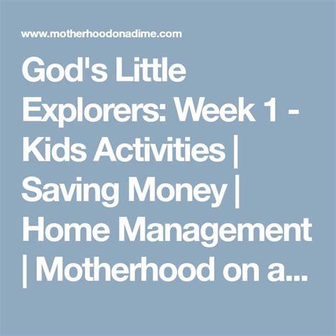 God's Little Explorers: Week 1 | Preschool curriculum free, Free preschool, Activities for kids