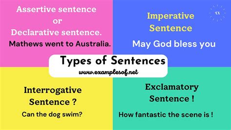 Types of Sentences- Examples of Assertive or Declarative Sentence -Imperative Sentence ...