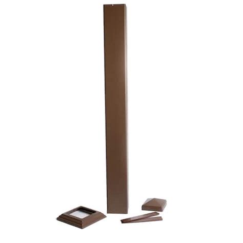 Pegatha 4 in. x 4in. x 39 in. Brown Powder Coated Aluminum Post Sleeve ...