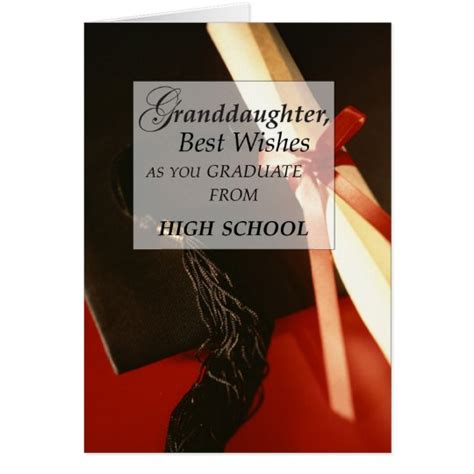 Granddaughter High School Graduation Wishes Card | Zazzle