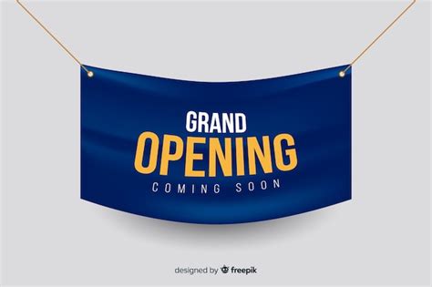 Free Vector | Realistic grand opening banner template