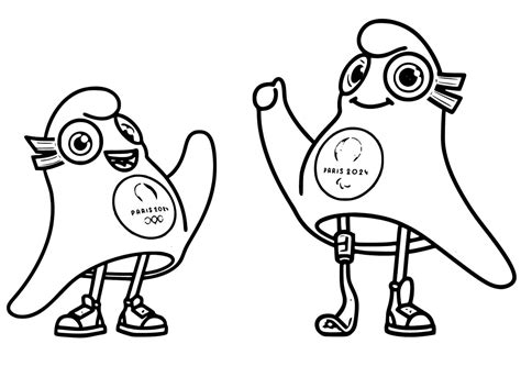 Coloriage Les Mascottes de Jeux Olympiques 2024 - télécharger et imprimer gratuit sur ...