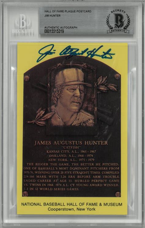 Lot Detail - Jim "Catfish" Hunter Autographed Hall of Fame Plaque